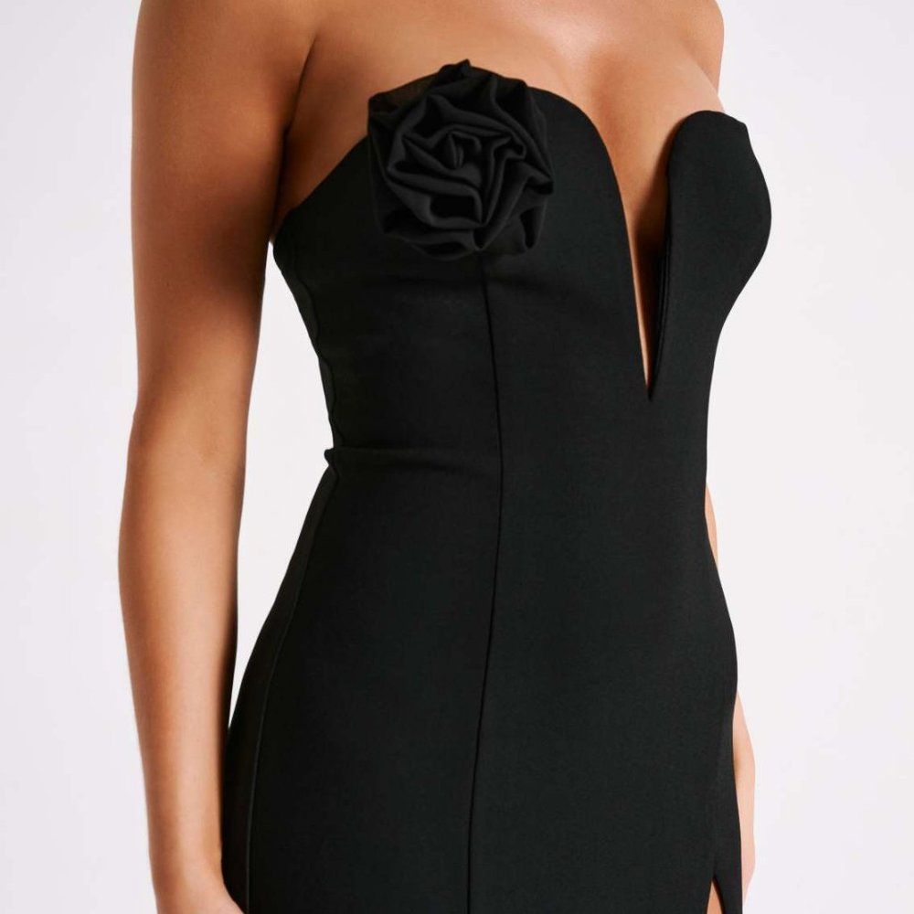 Meshki - HAVEN Strapless Rose Maxi Dress - Black Small